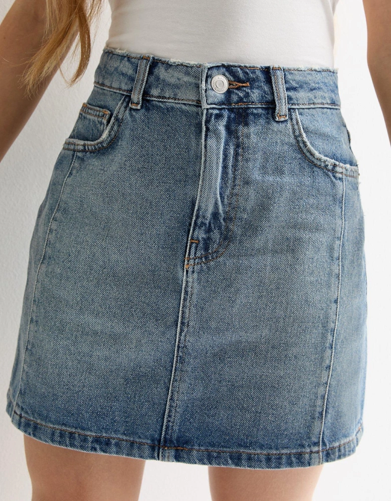 Girls Blue Denim Mini Skirt