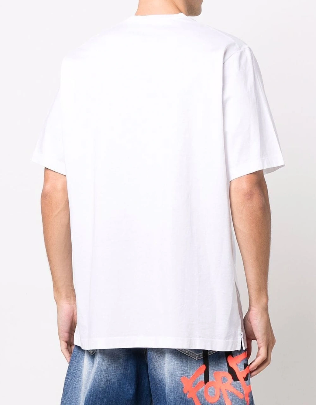 Multi Paint Logo Slouch T-shirt in White