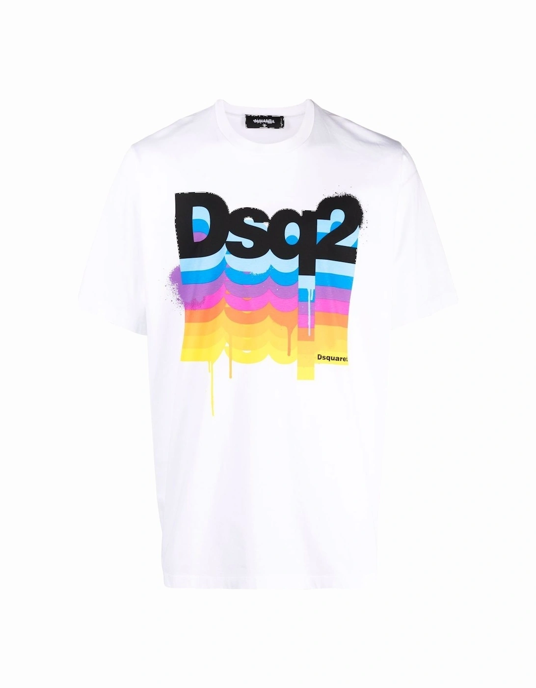 Multi Paint Logo Slouch T-shirt in White, 6 of 5