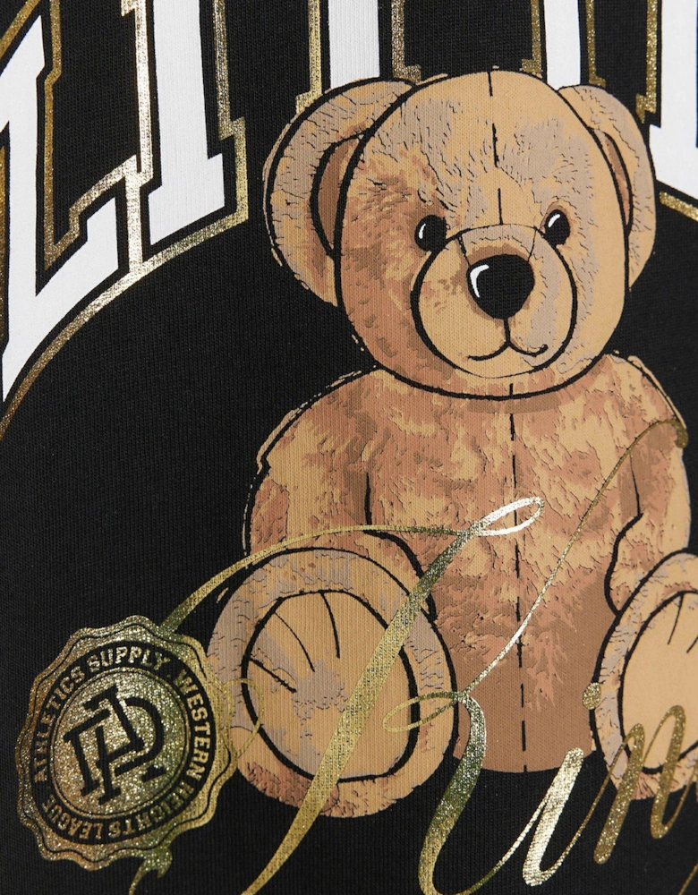 Mini Boys Bear Graphic T-Shirt - Black