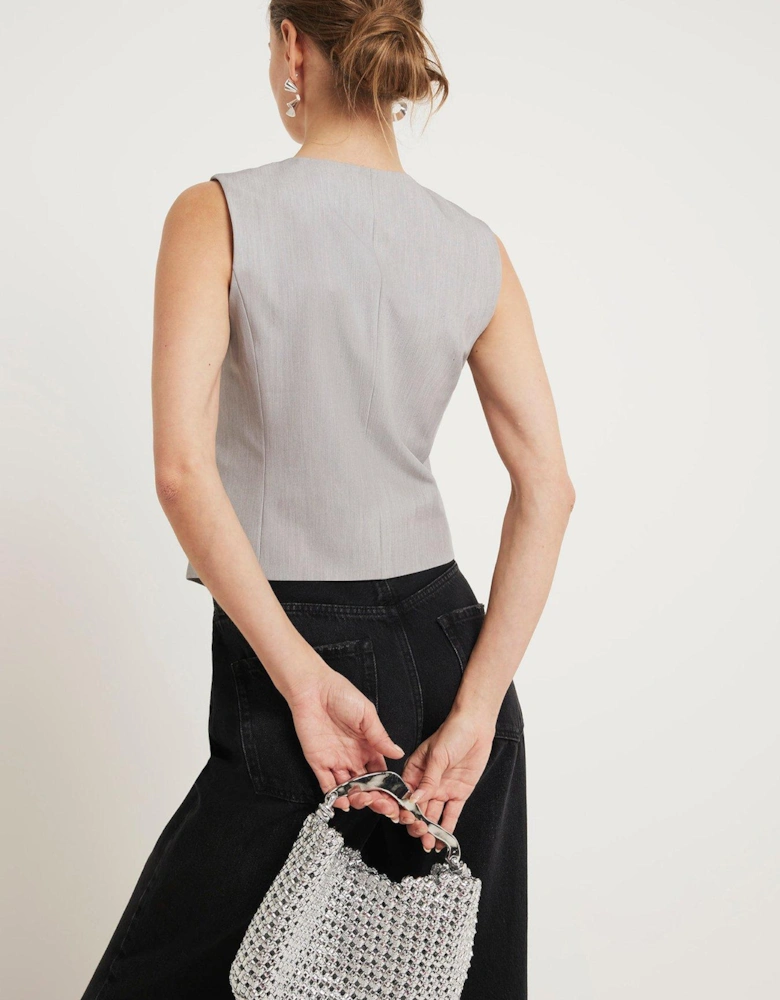 Asymmetric Waistcoat - Grey