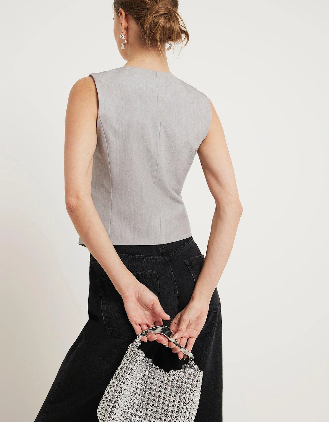 Asymmetric Waistcoat - Grey