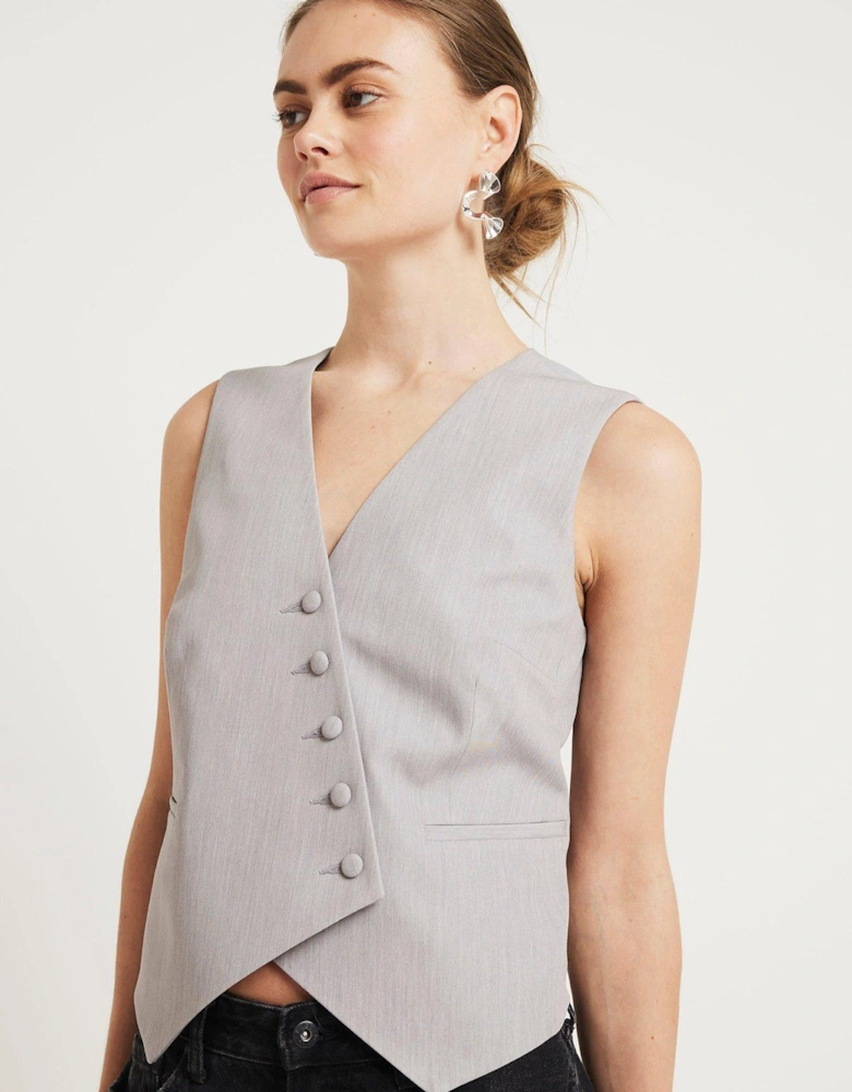 Asymmetric Waistcoat - Grey