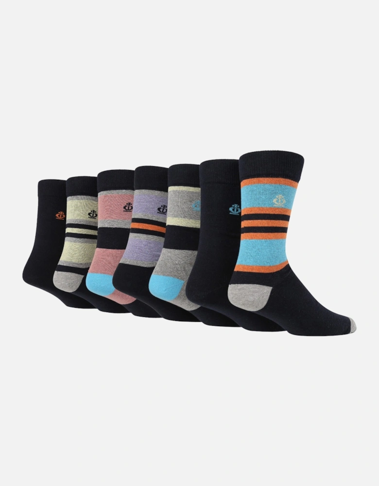 7 PAIR MENS SOCKS WITH BLOCK STRIPE