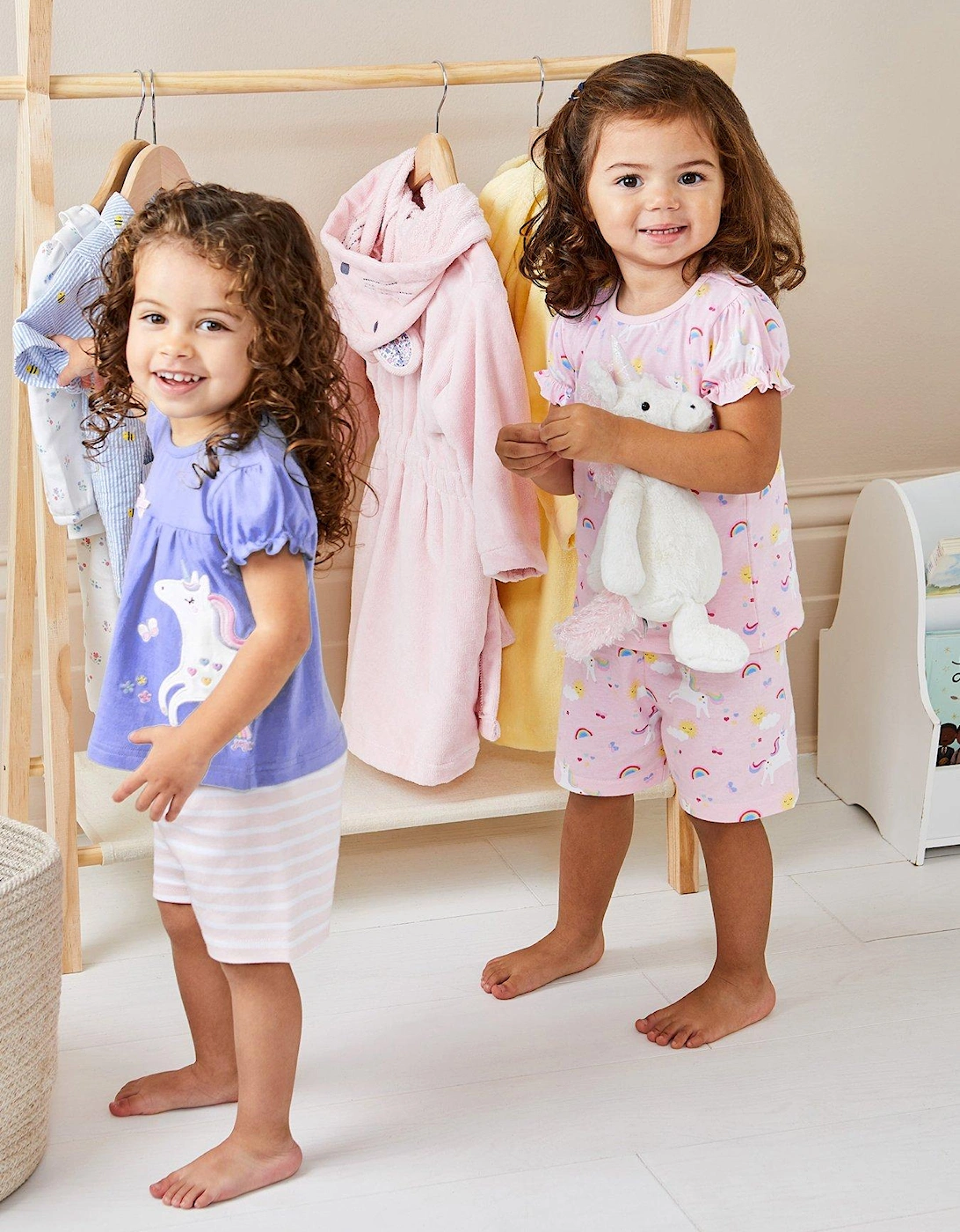 Girls 2-Pack Unicorn Jersey Pyjamas - Pink