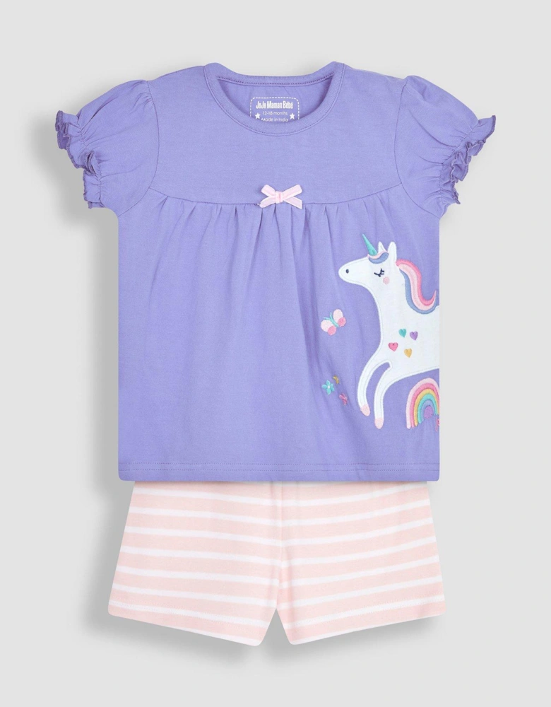 Girls 2-Pack Unicorn Jersey Pyjamas - Pink