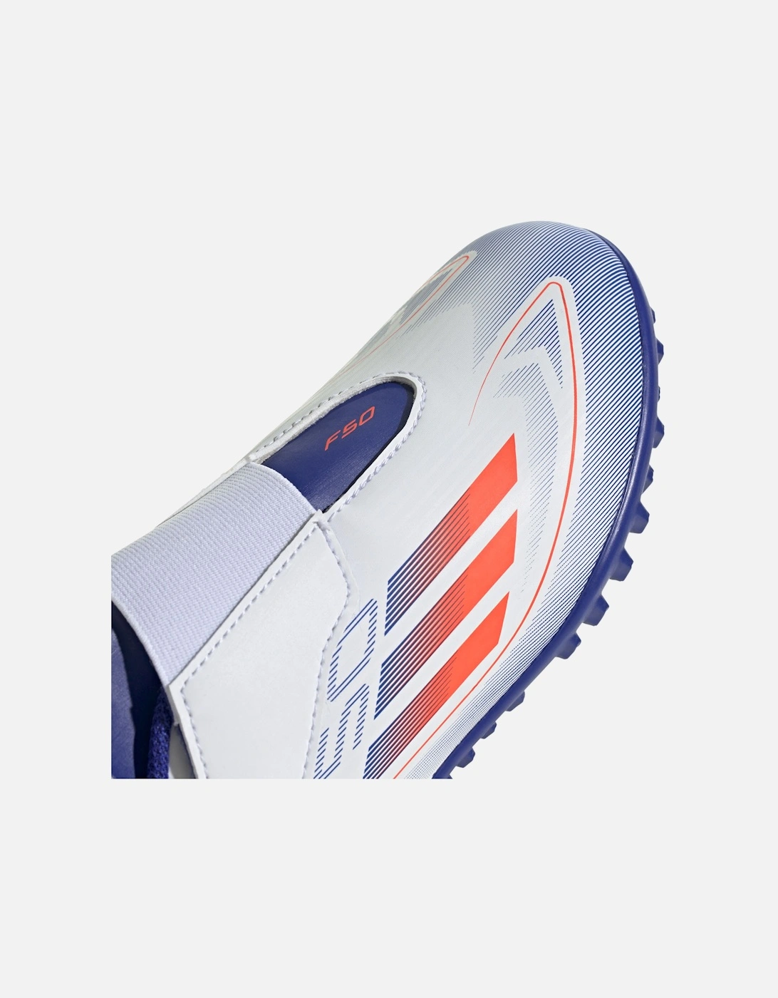 Juniors F50 Club Artificial Turf Football Boots (White/Blue/Red)