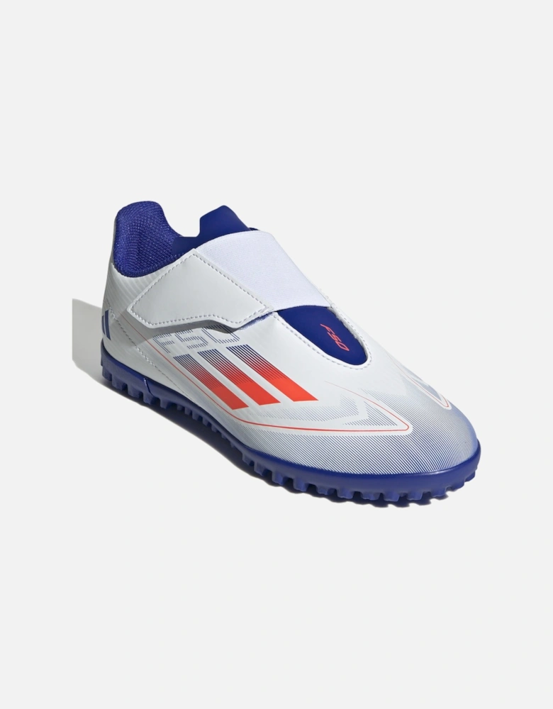 Juniors F50 Club Artificial Turf Football Boots (White/Blue/Red)