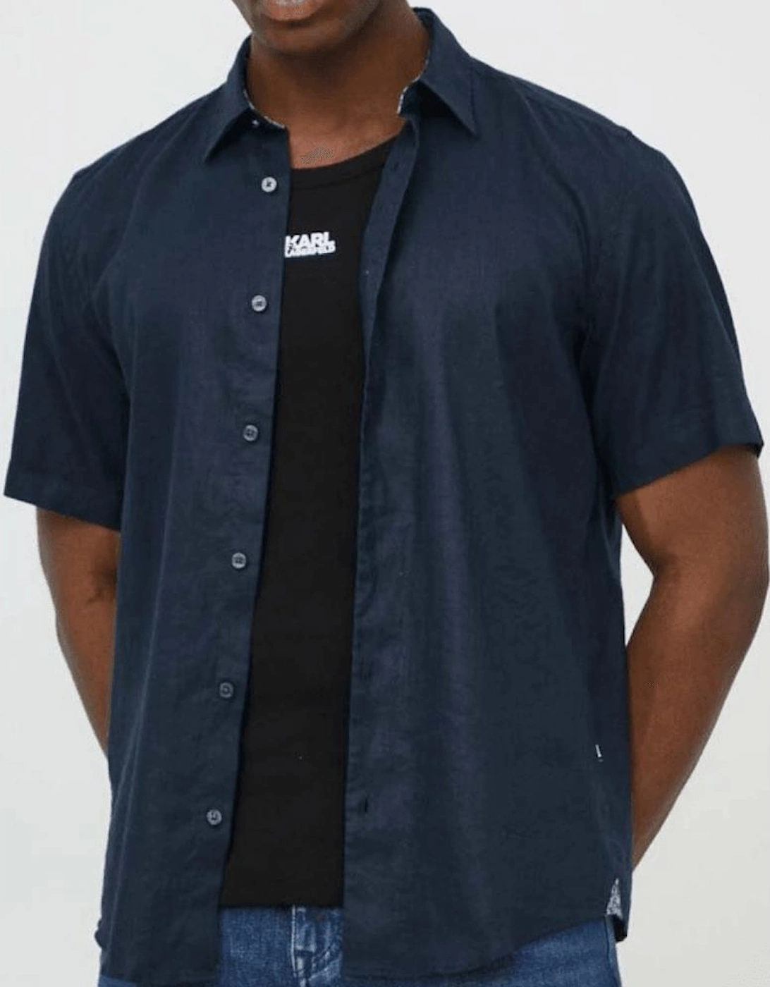 S-Liam Regular Fit Short Sleeve Navy Shirt