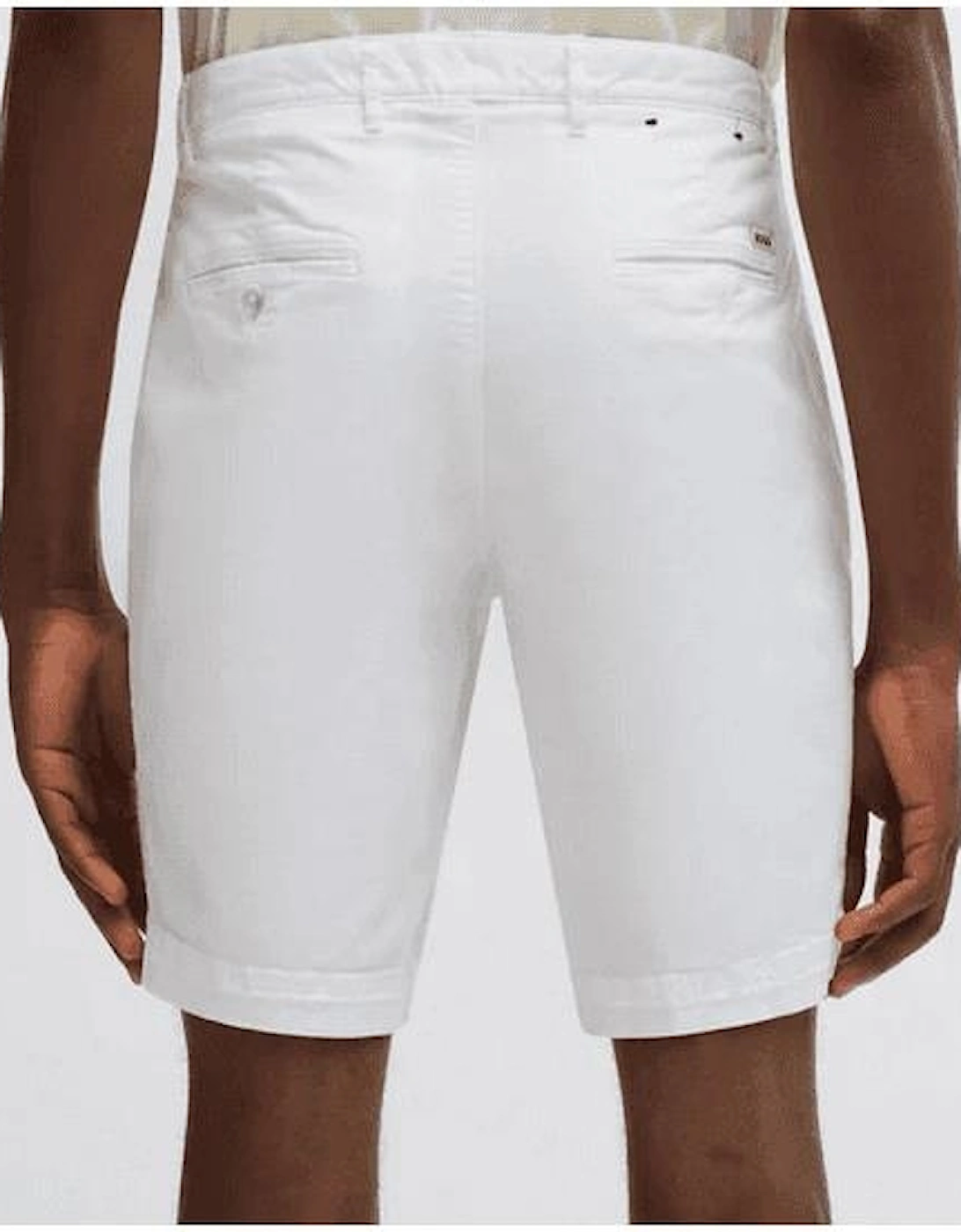Slice Slim Fit Button White Shorts