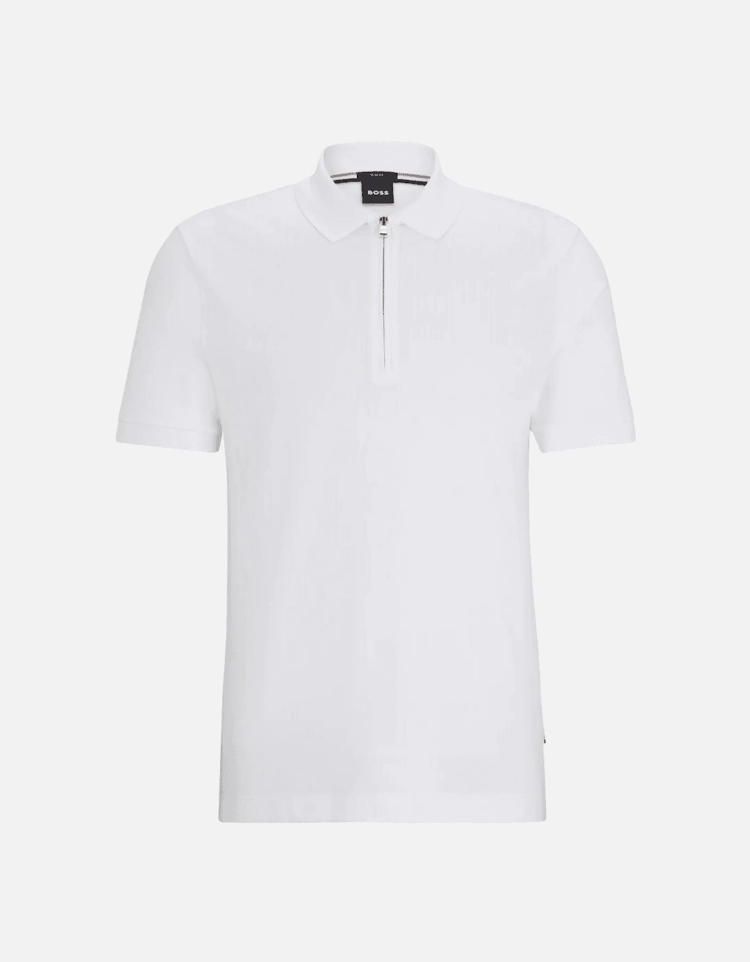 Polston Zip Collar White Polo Shirt, 4 of 3