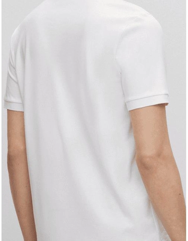 Polston Zip Collar White Polo Shirt