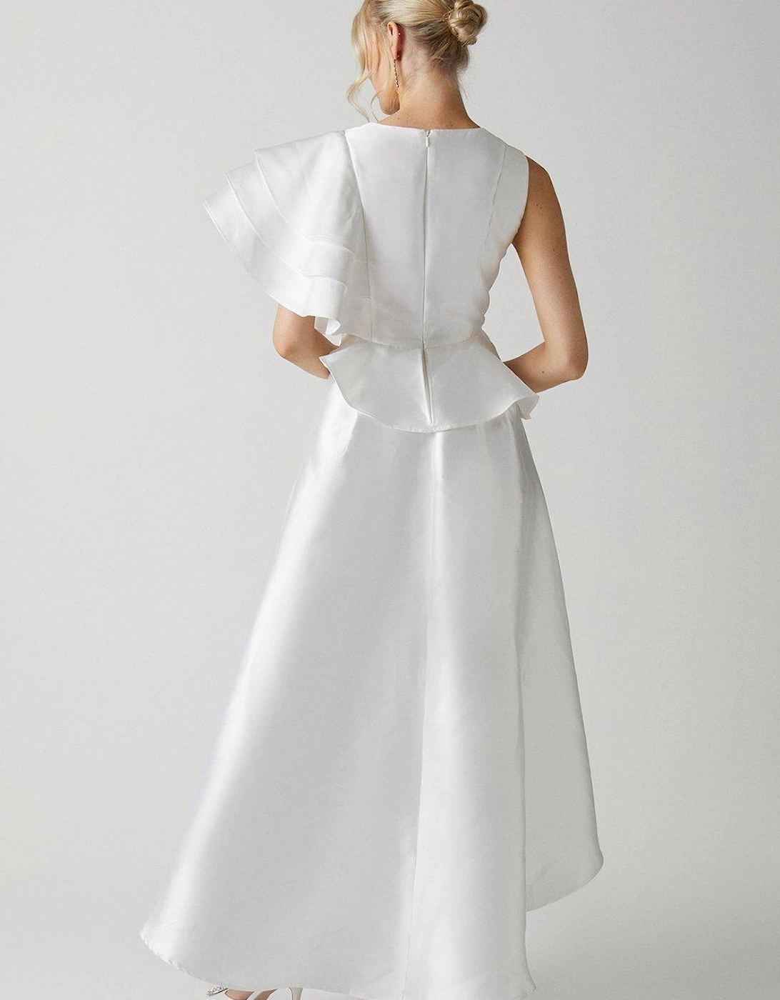 Twill Asymmetric Detail Wedding Dress