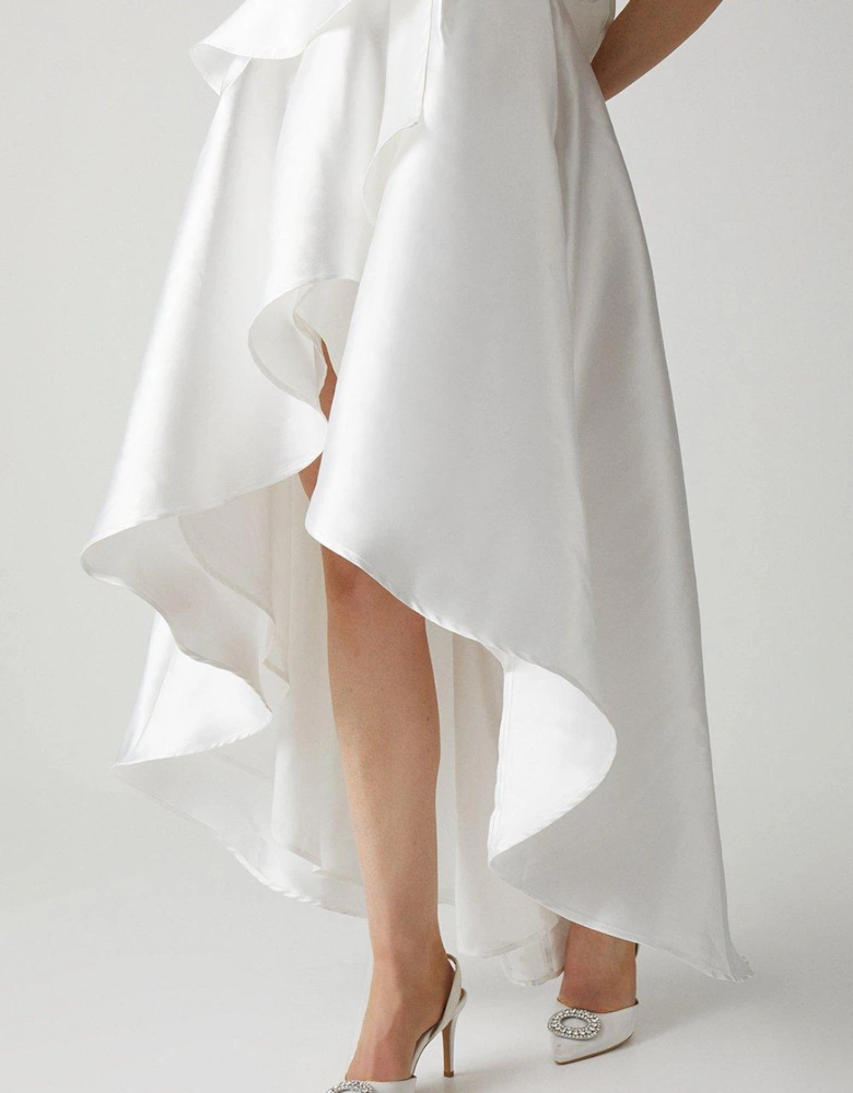 Twill Asymmetric Detail Wedding Dress