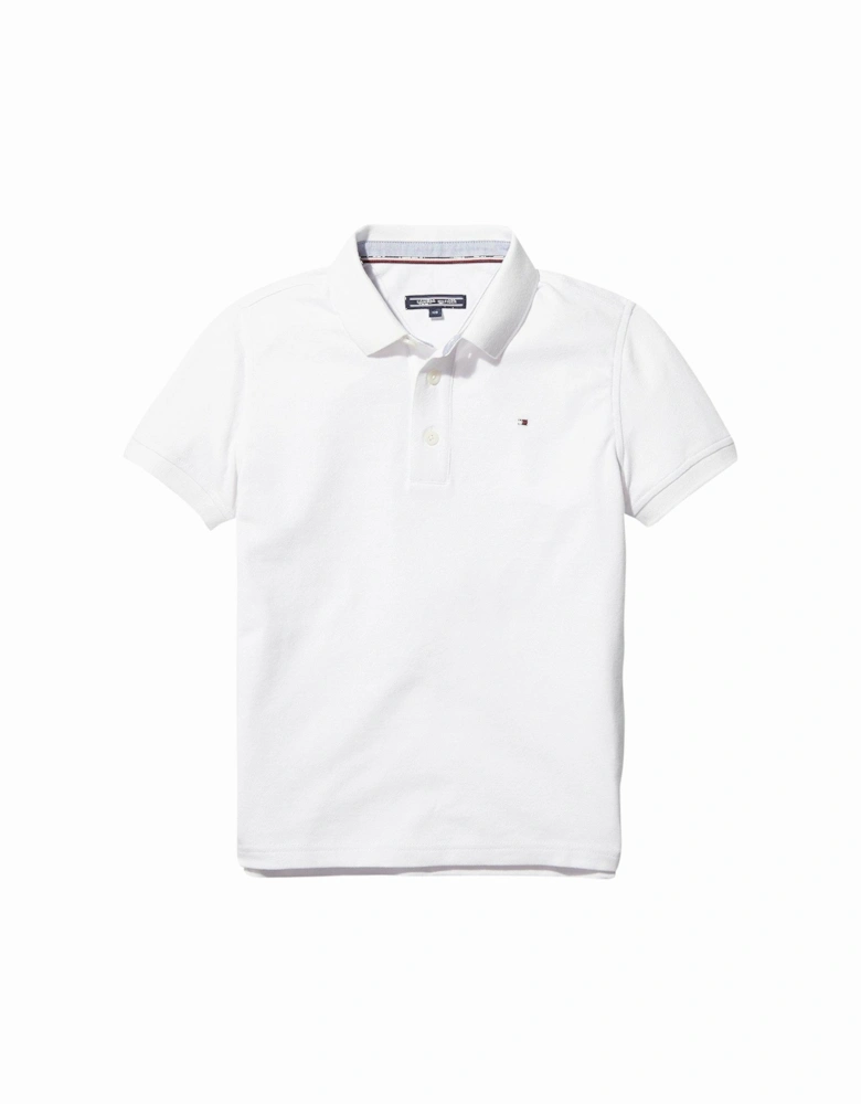 Boys Essential Flag Polo Shirt - White