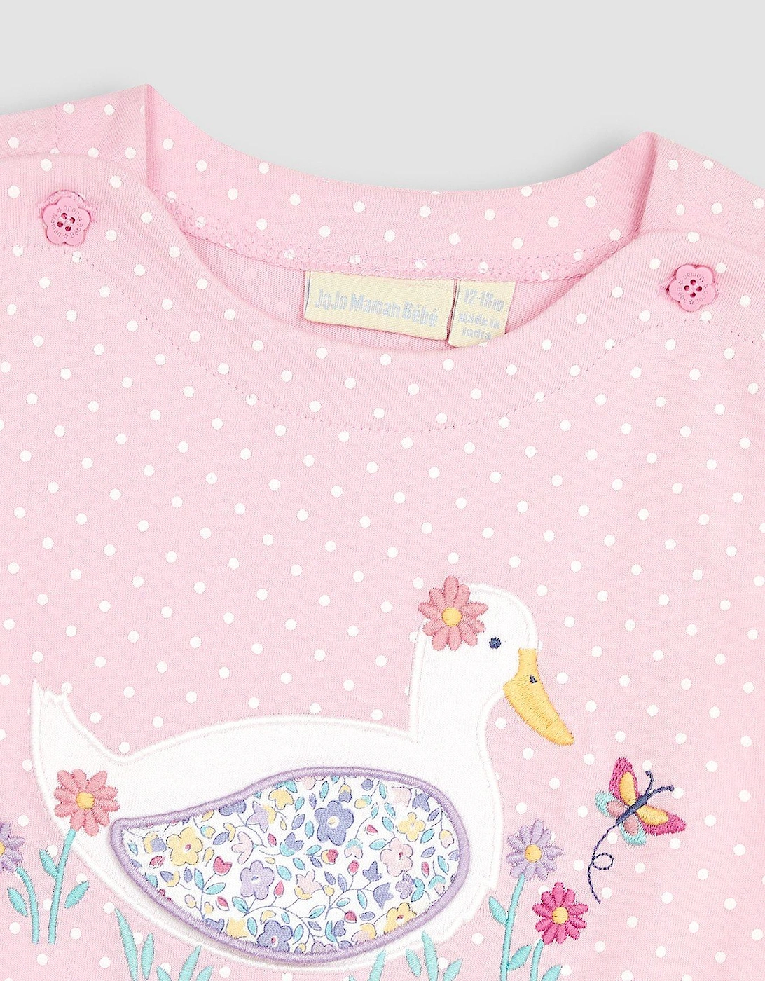 Girls Duck Applique T-Shirt - Pink
