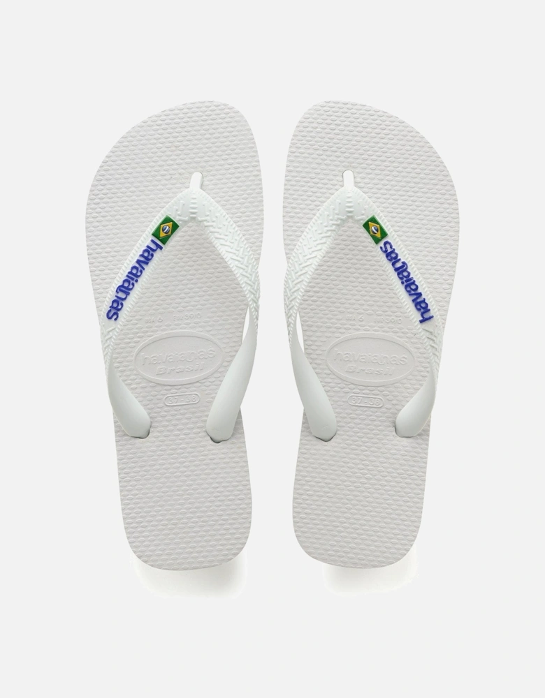 Kids Brasil Logo Flip Flop Sandal - White