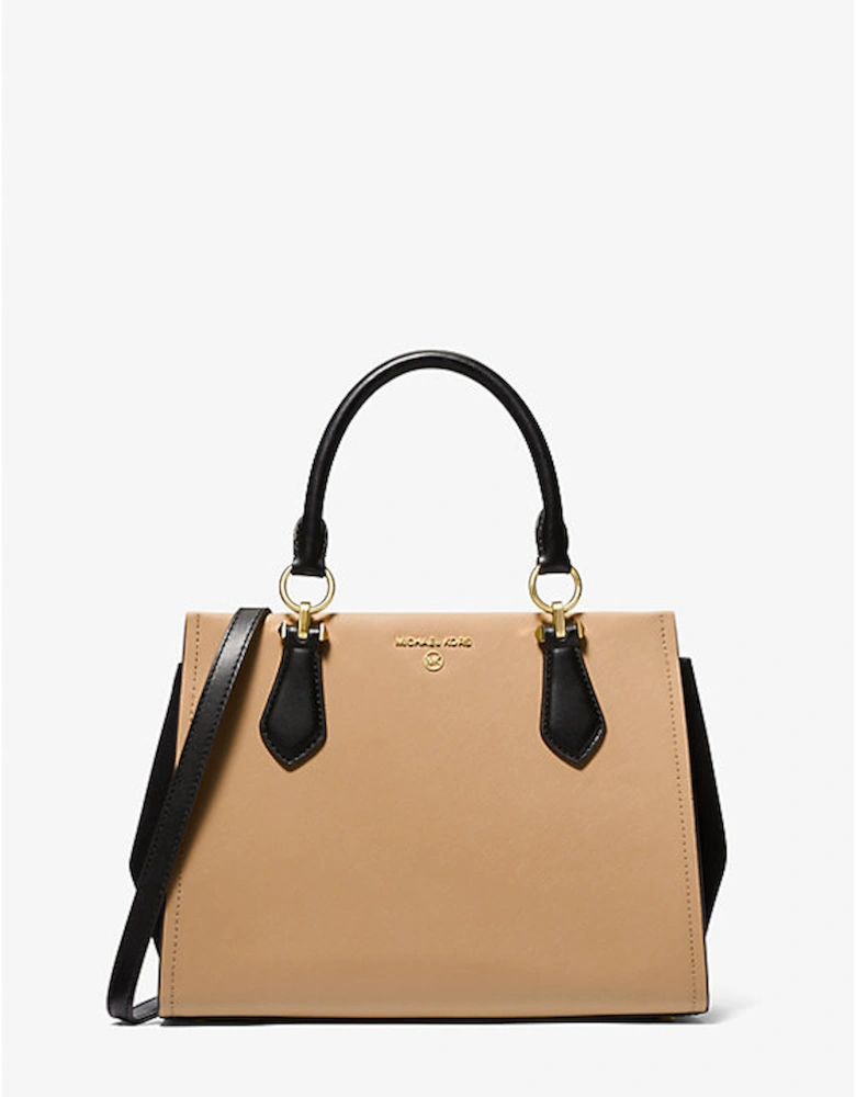 Marilyn Medium Two-Tone Saffiano Leather Satchel