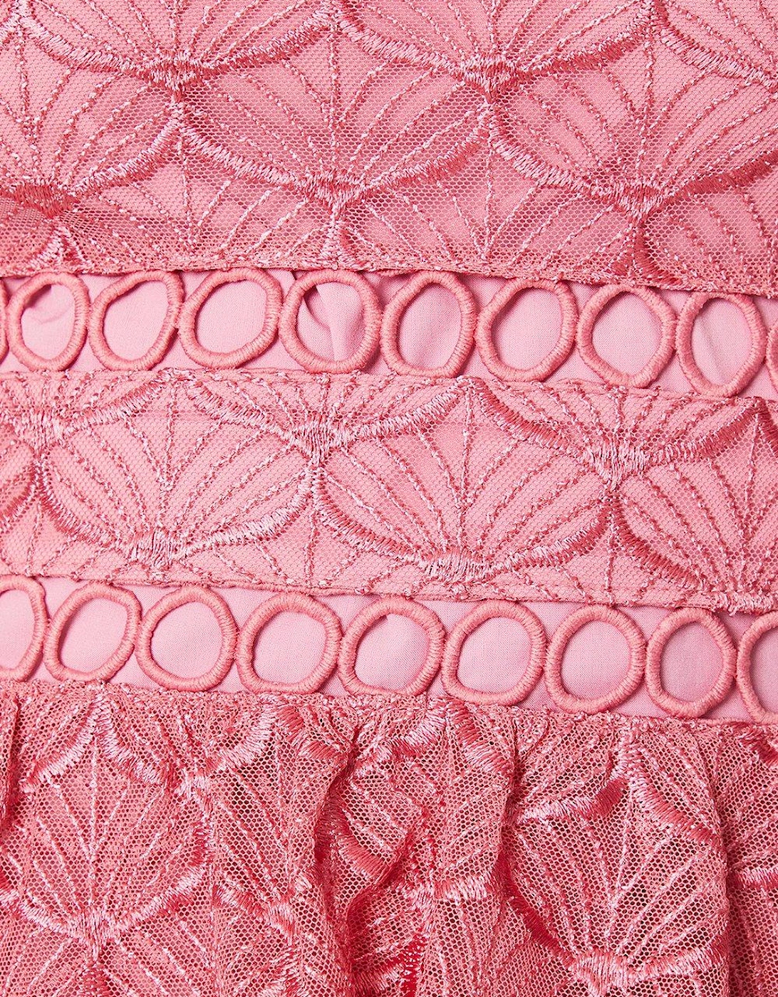 Peplum Waist Lace Midi Dress