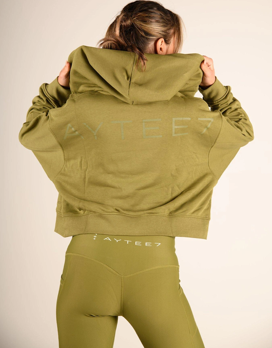 Womens Authentic Oversized Zip Hoodie - Khaki