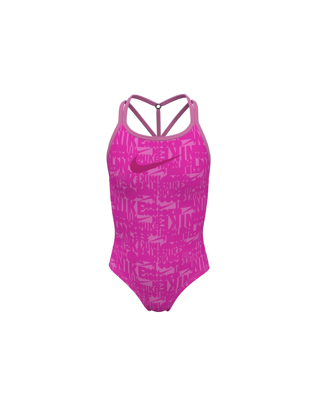 Retro Flow Girl's T-crossback One Piece-pink