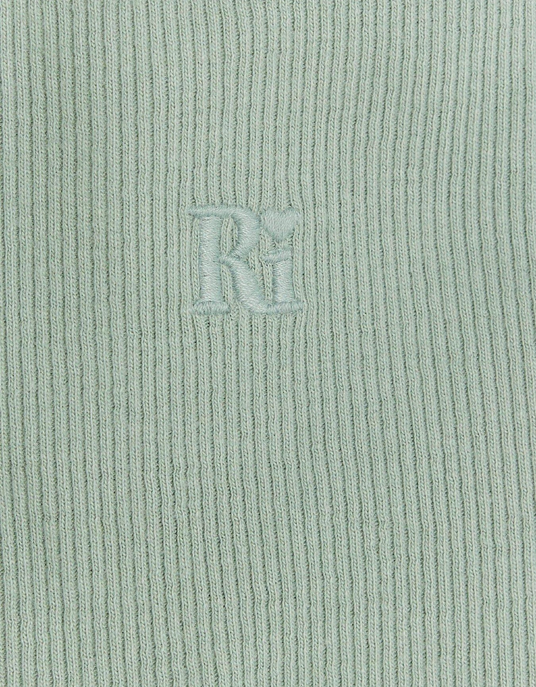 Girls Rib Embroidered Logo Crop Vest - Green