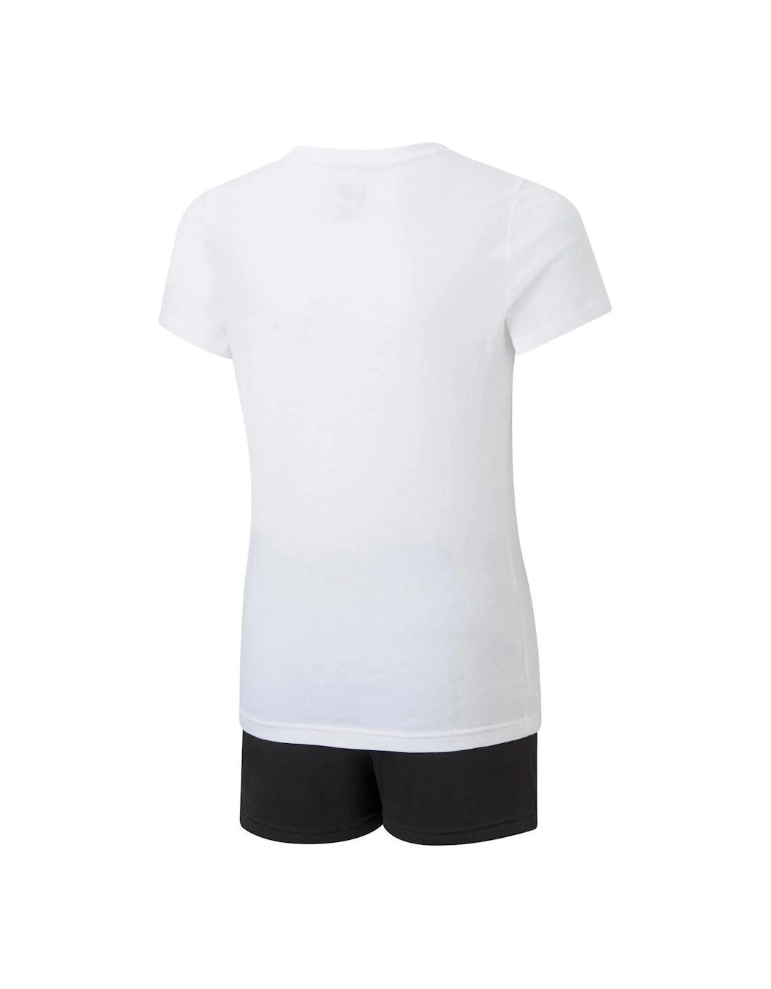 Girls Logo T-Shirt and Shorts Set - White