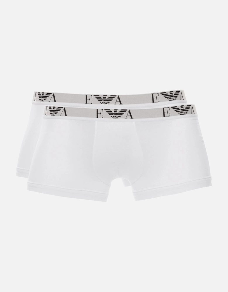 2-Pack Eagle Logo Boxer Trunks, White