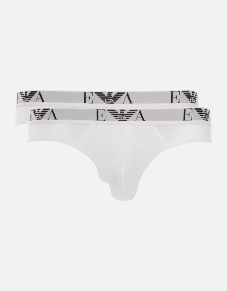 2-Pack Eagle Logo Briefs, White