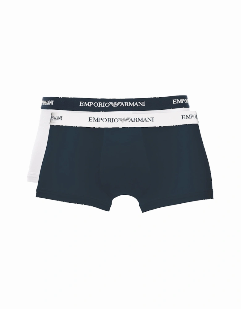 2-Pack Logoband Contrast Waist Boxer Trunks, Grey/Black