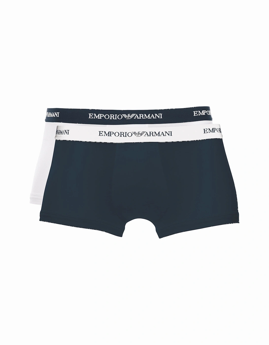 2-Pack Logoband Contrast Waist Boxer Trunks, Navy/White, 4 of 3