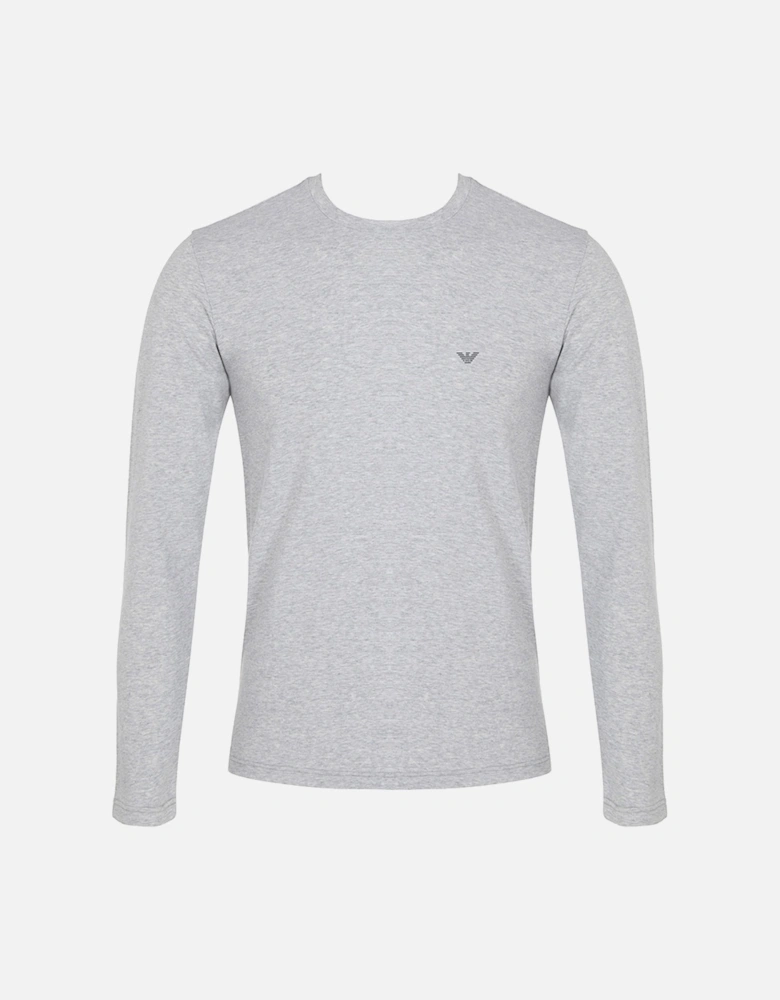 Stretch Cotton Slim-Fit Long-Sleeve T-Shirt, Grey Melange
