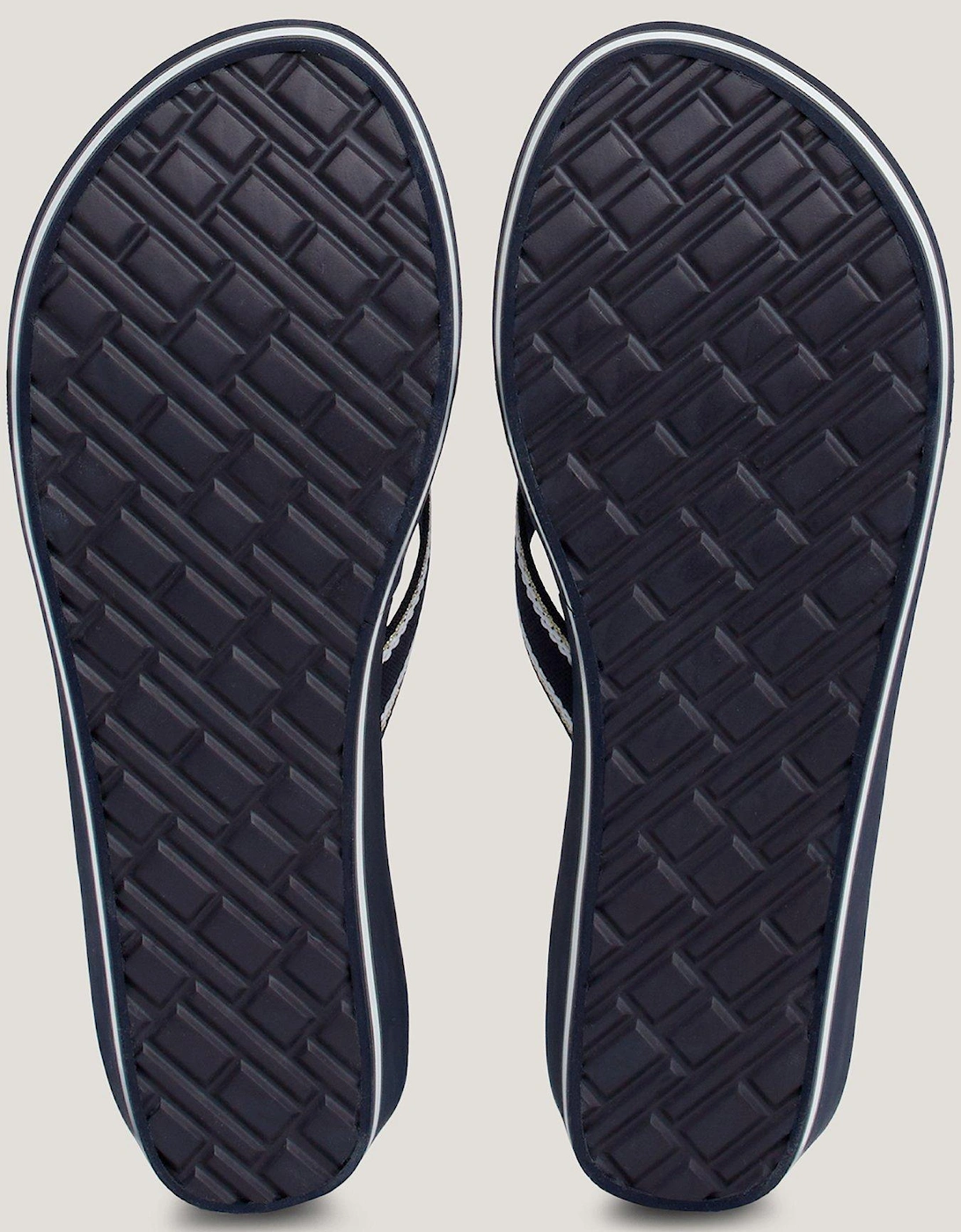 Logo Wedge Sandals - Navy