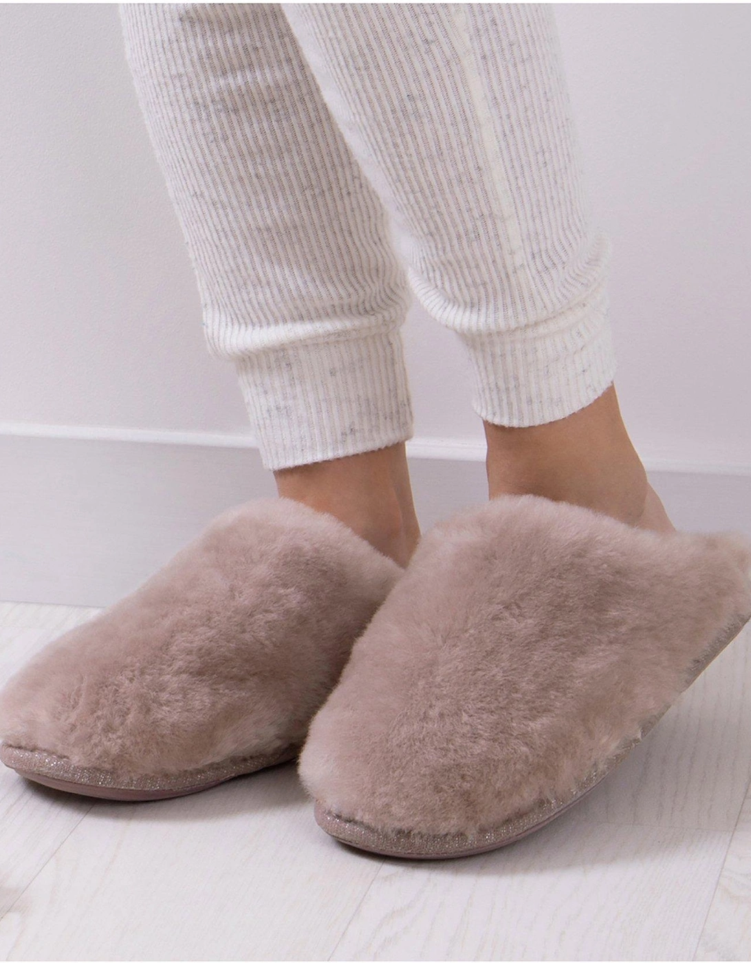 Louise ladies sheepskin slippers - Light Brown