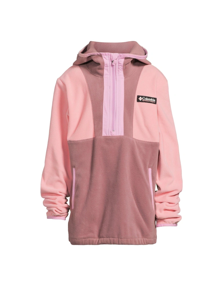 Youth Unisex Back Bowl Lite Half Zip Hoodie - Pink