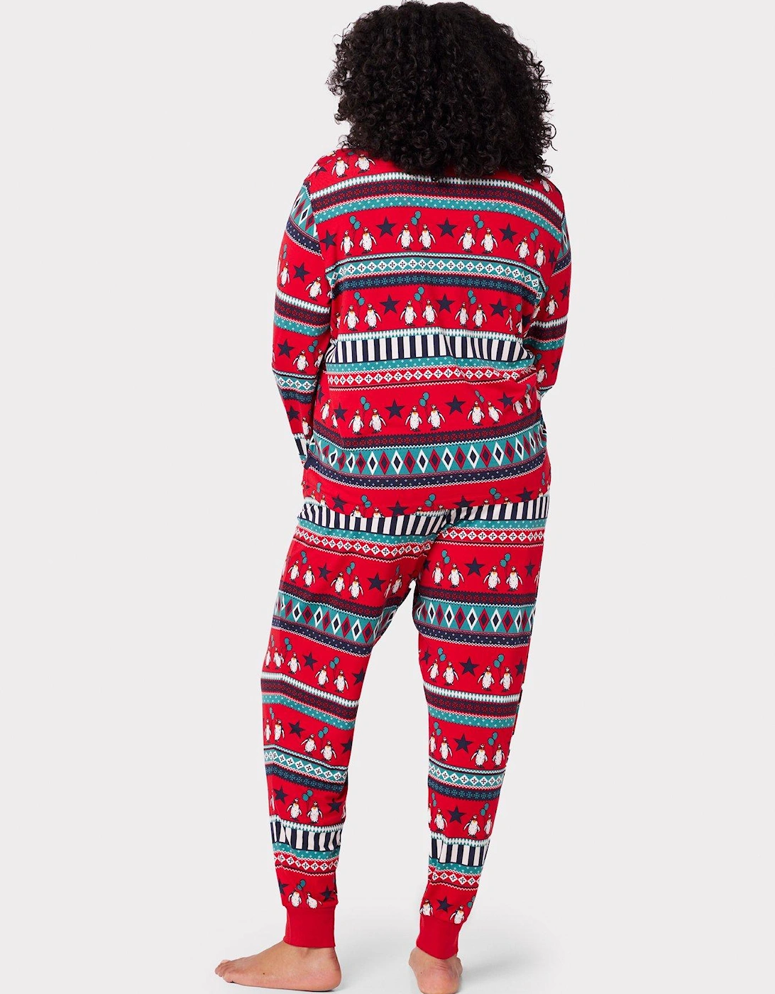 Curve Christmas Printed Pyjama Set - Red