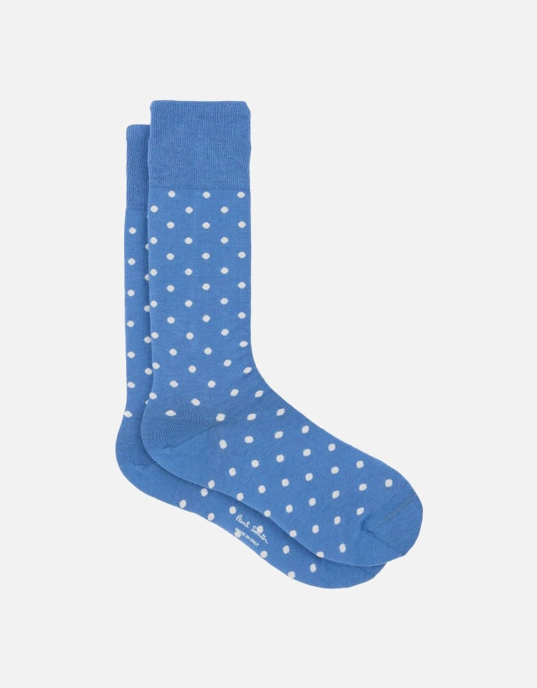 Fernando Polka Dot Socks, Blue