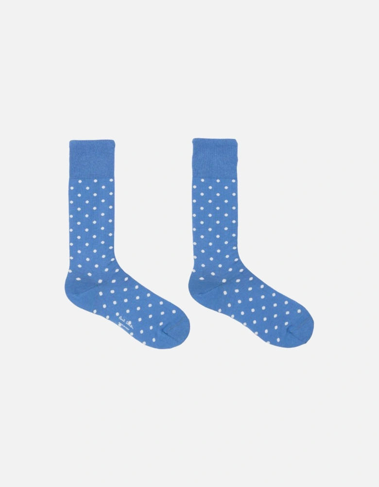 Fernando Polka Dot Socks, Blue