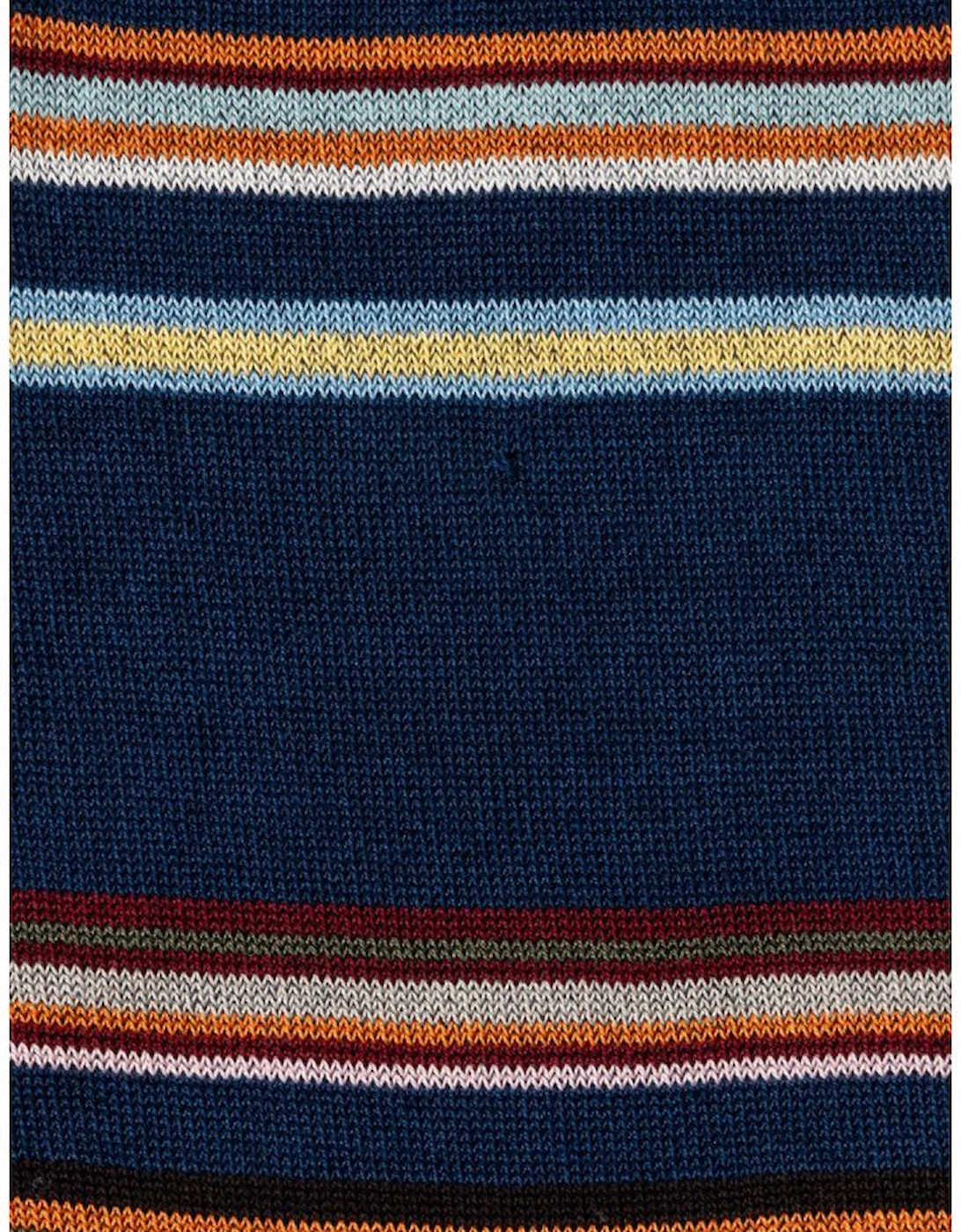 Flavio Signature Stripe Socks, Blue/Multi