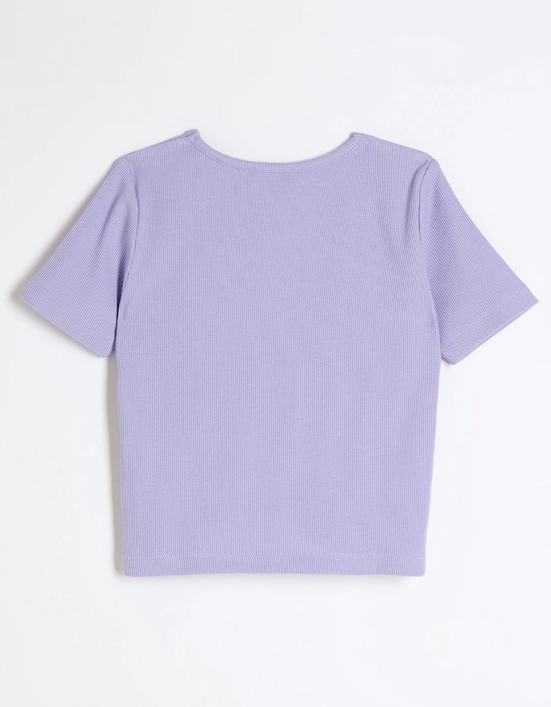 Girls Ribbed Cut Out T-shirt - Blue