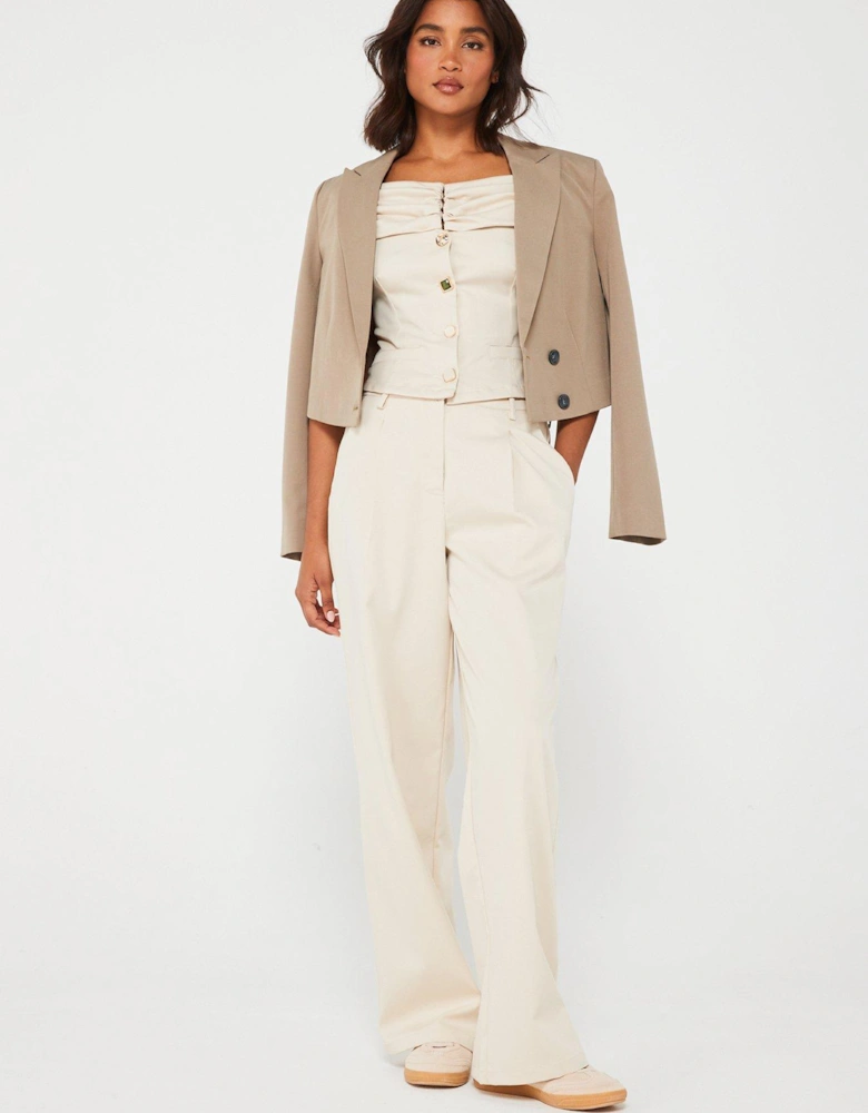 Straight Leg Trouser - Cream