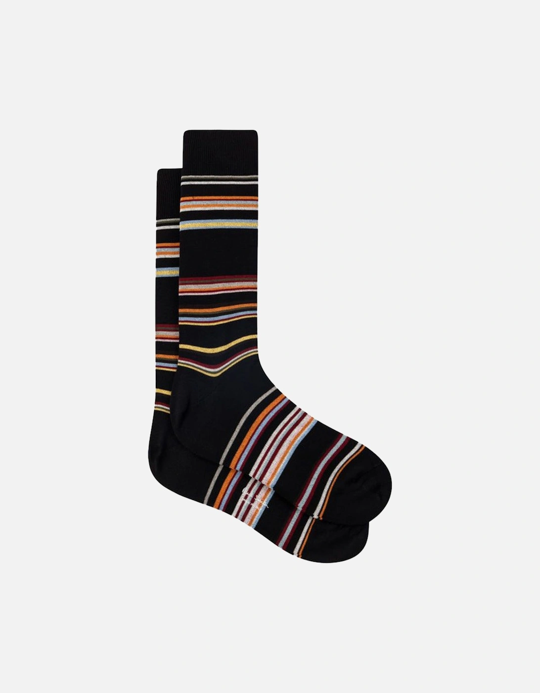 Flavio Signature Stripe Socks, Black/Multi, 4 of 3