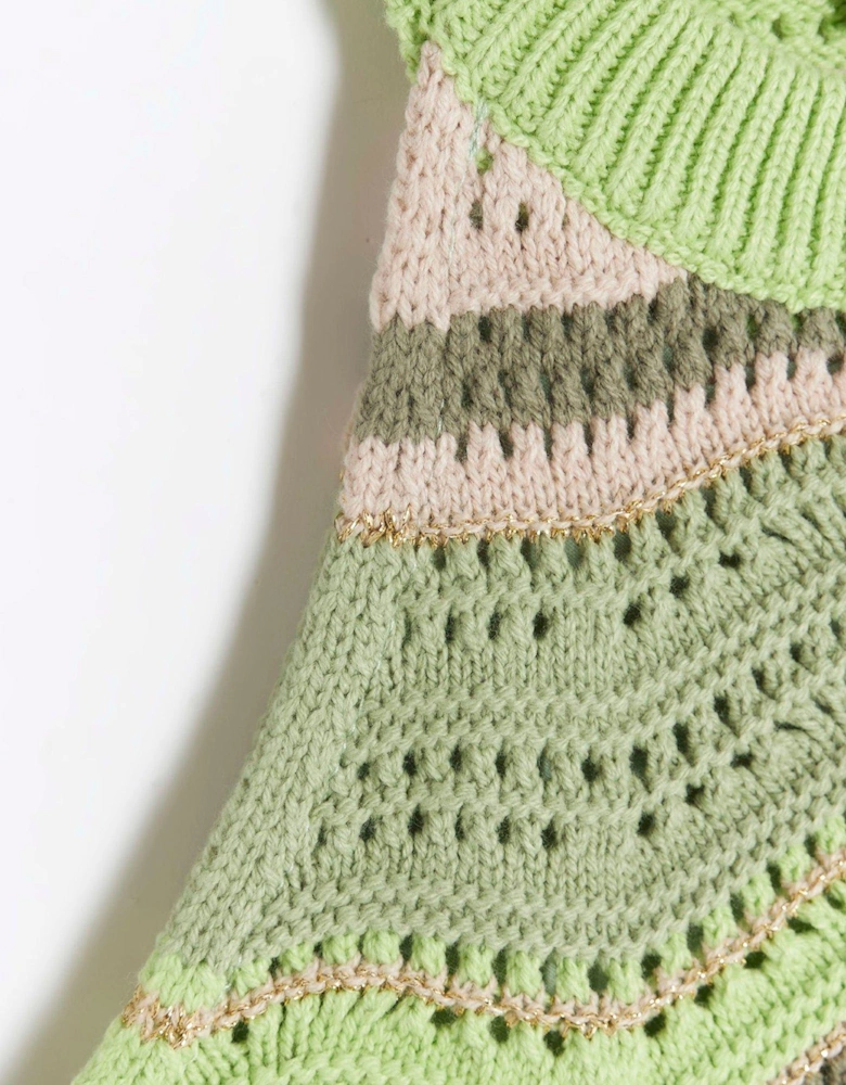 Girls Crochet Tank Top - Green