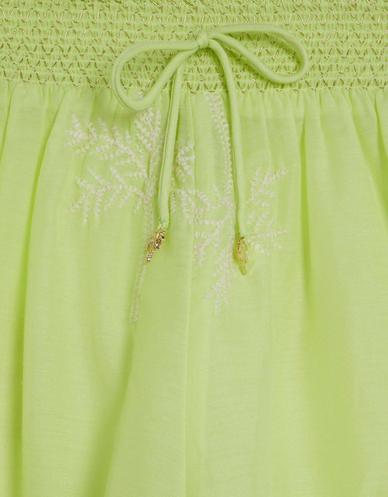 Embroidered Beach Short - Bright Yellow