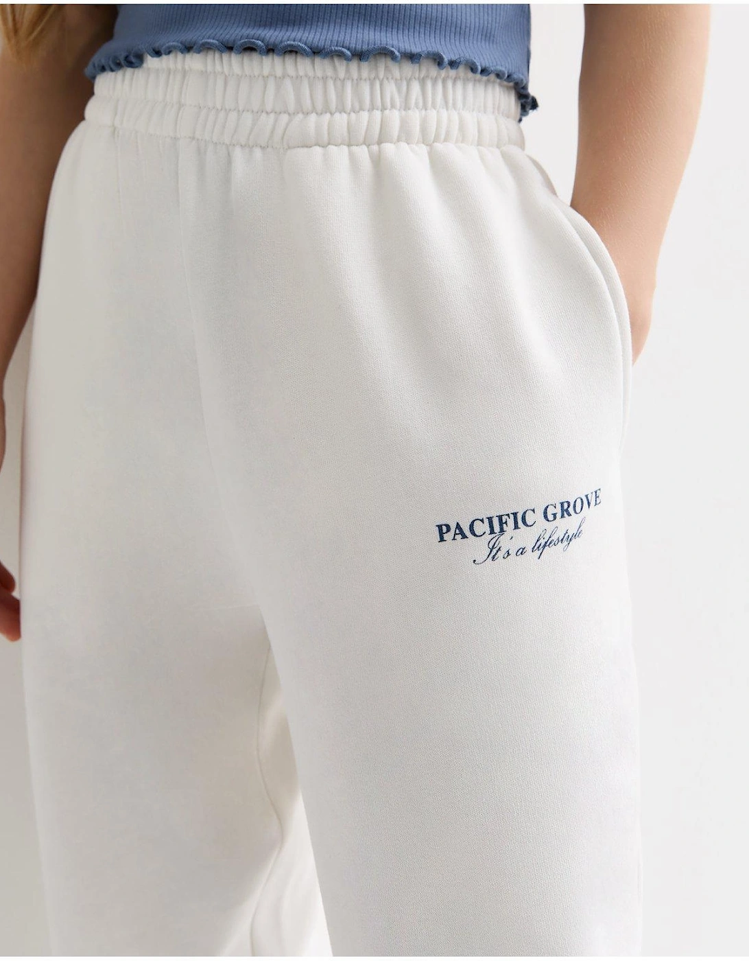 Girls Off White Pacific Grove Cuffed Logo Joggers