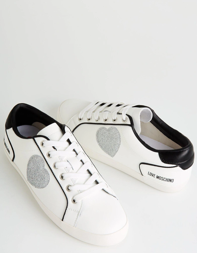 Glitter Heart Sneakers - White 