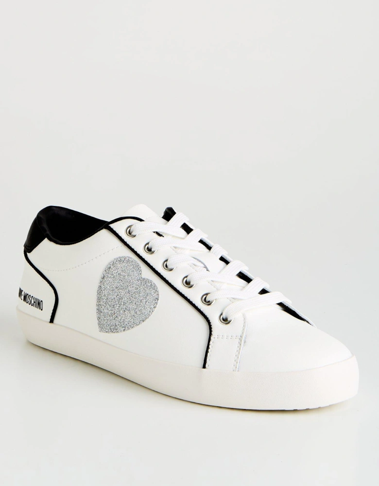 Glitter Heart Sneakers - White 