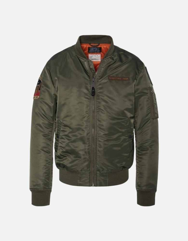 Nylon MA-1 Airvintrs Army Khaki Bomber Jacket