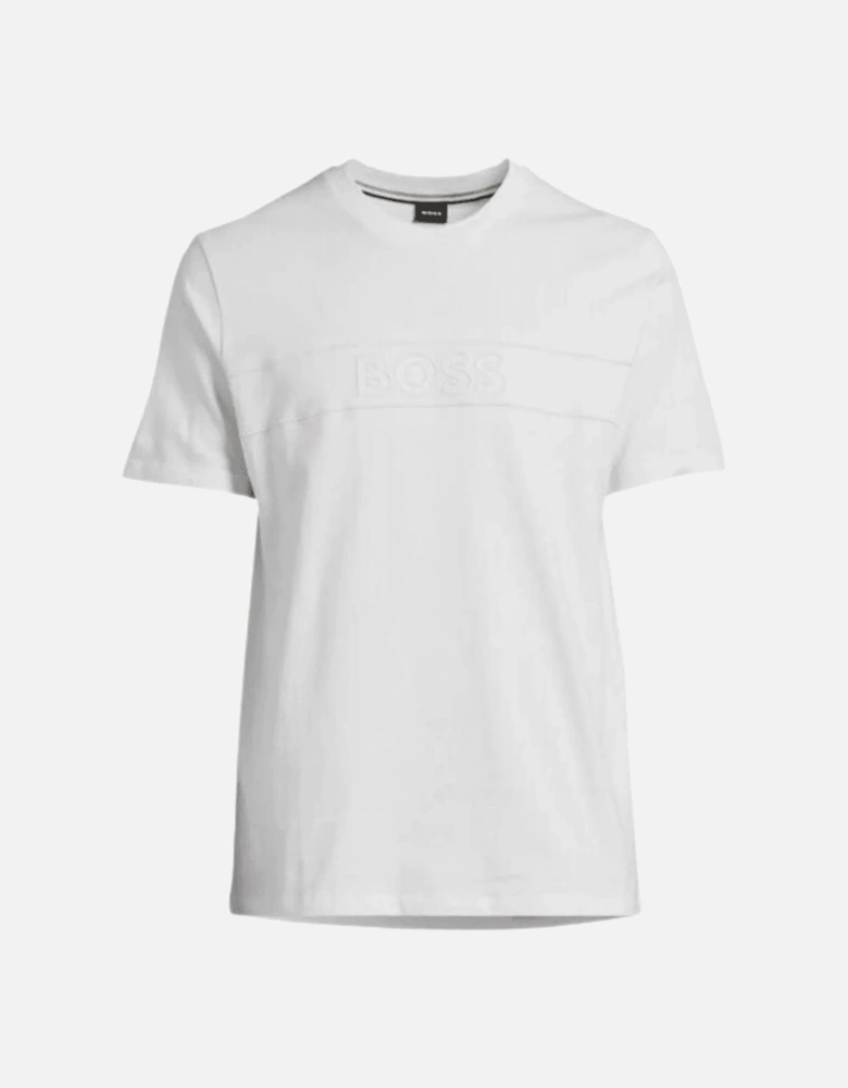 Embroidered Outline Logo Regular Fit White T-Shirt