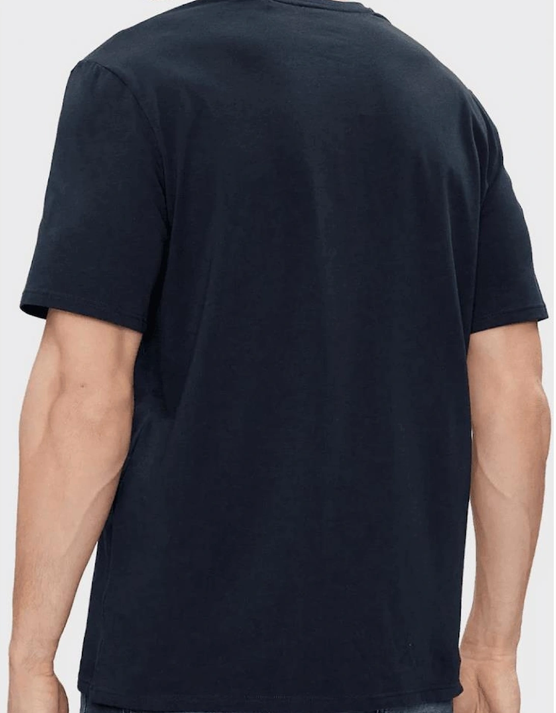 Unique Cotton Stripe Logo Navy T-Shirt